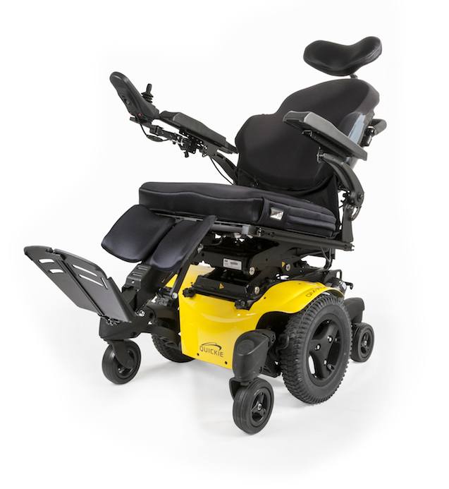 Power Tilt and Recline wheelchair in tilt position